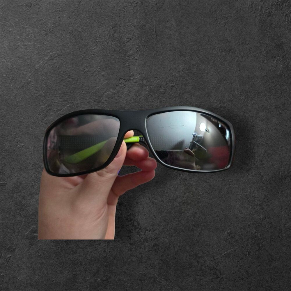 True Religion Sunglasses Black Neon Green Wrap TR51526 Sport Athletic Shades